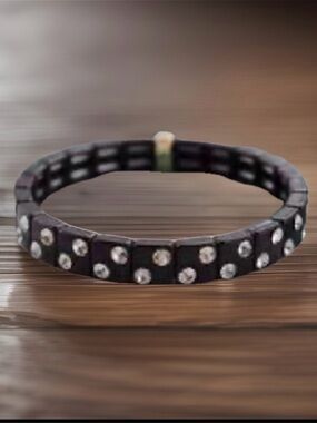 Roxanne Assoulin Authentic Twinkle Twinkle Black Crystal Stretch Bracelet NEW